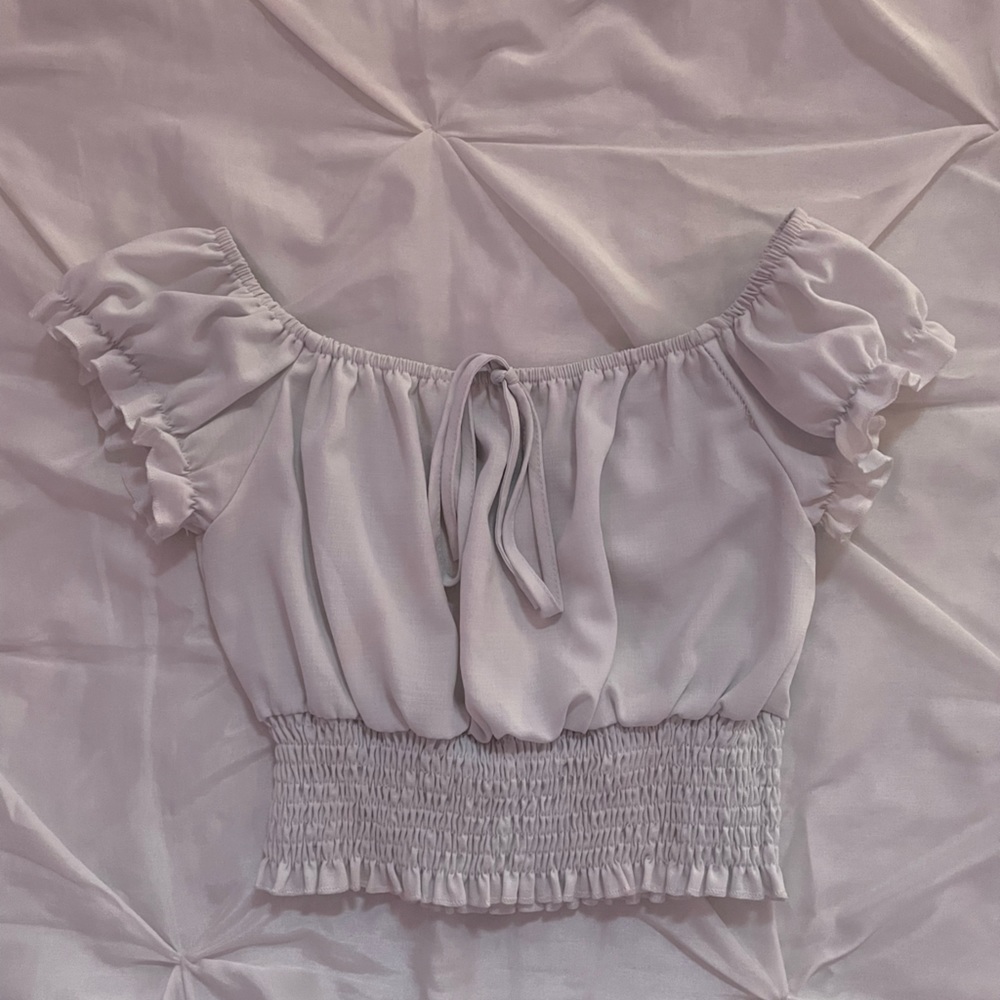 White Milkmaid cropped top Puff sleeves, Size XS-S